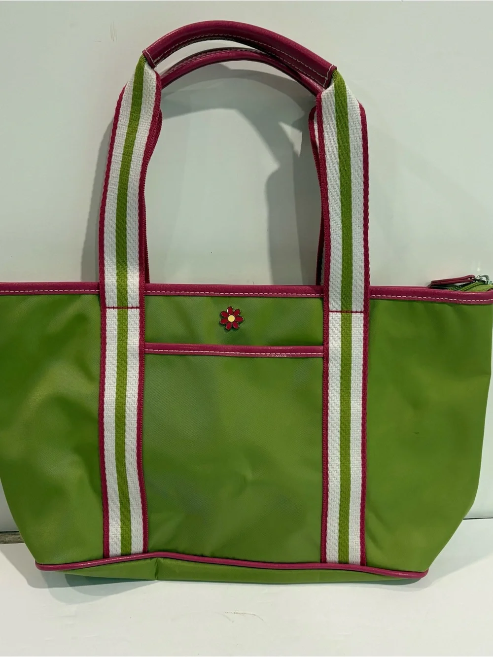 Sonoma Y2K Green Pink White Daisy Purse Handbag Nylon Preppy Colorful